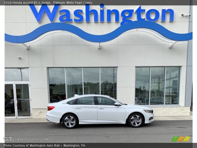 Platinum White Pearl / Ivory 2019 Honda Accord EX-L Sedan
