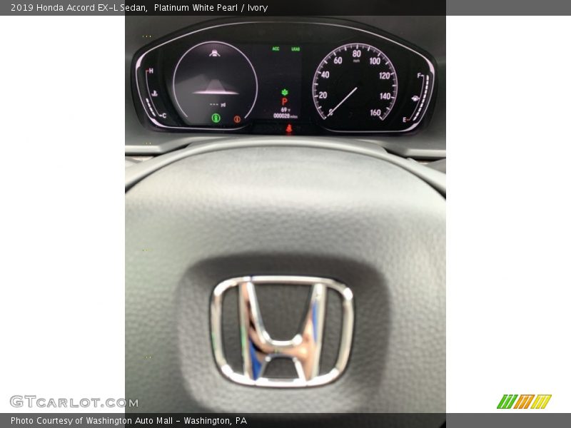 Platinum White Pearl / Ivory 2019 Honda Accord EX-L Sedan