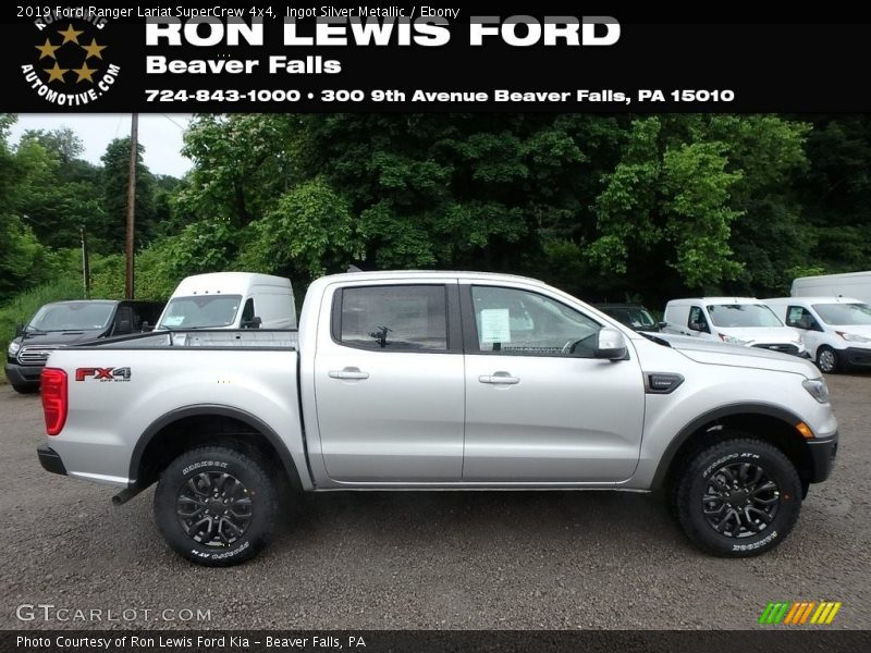 Ingot Silver Metallic / Ebony 2019 Ford Ranger Lariat SuperCrew 4x4