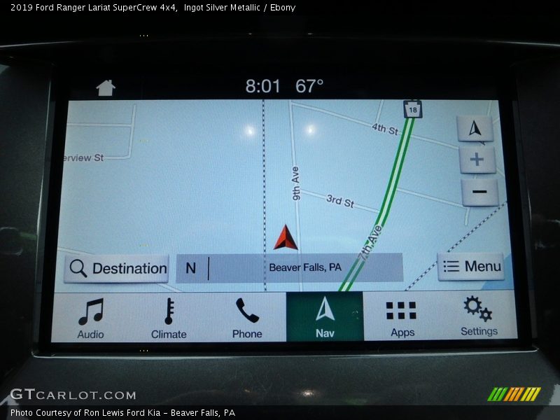 Navigation of 2019 Ranger Lariat SuperCrew 4x4