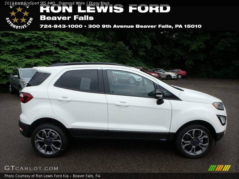 Diamond White / Ebony Black 2019 Ford EcoSport SES 4WD