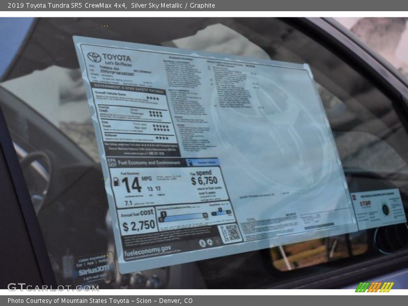Silver Sky Metallic / Graphite 2019 Toyota Tundra SR5 CrewMax 4x4