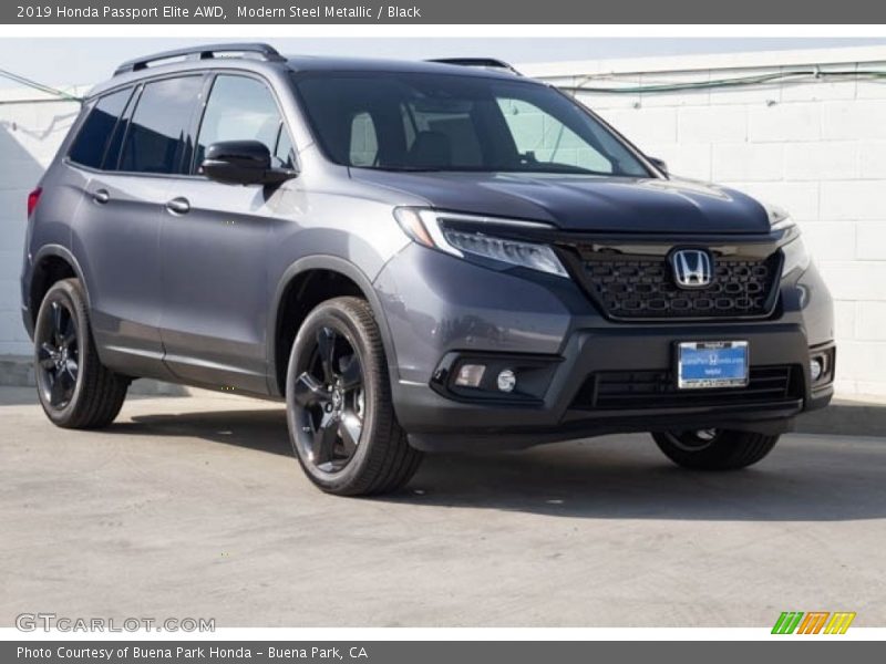 Modern Steel Metallic / Black 2019 Honda Passport Elite AWD