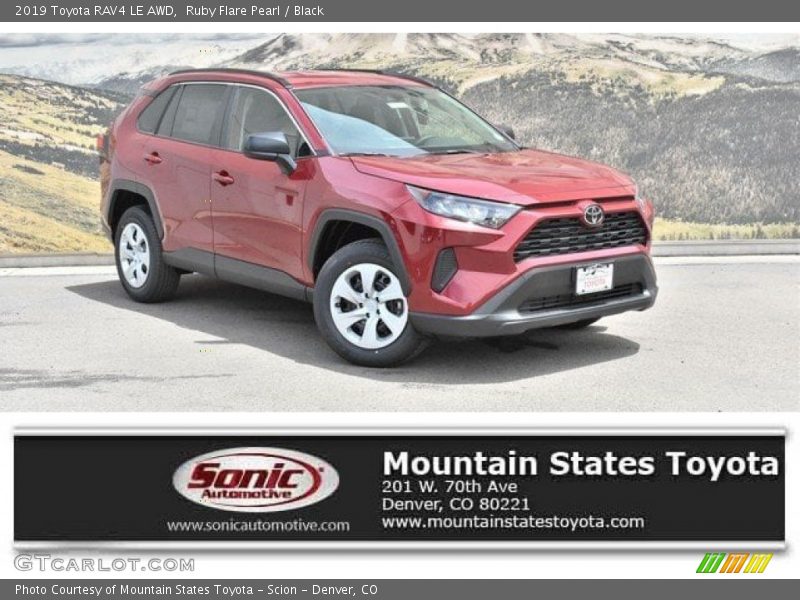 Ruby Flare Pearl / Black 2019 Toyota RAV4 LE AWD