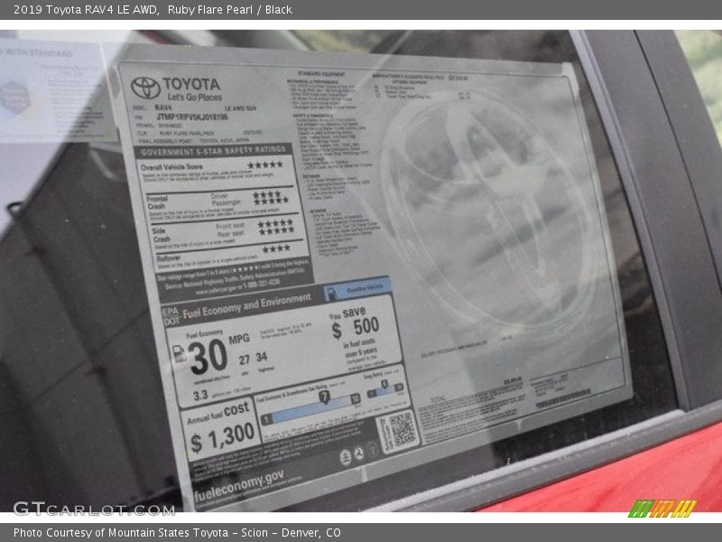 Ruby Flare Pearl / Black 2019 Toyota RAV4 LE AWD
