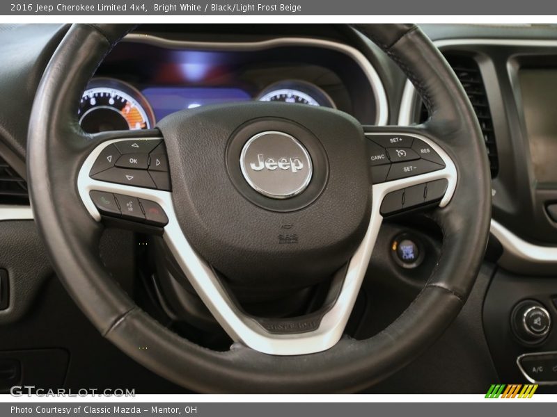 Bright White / Black/Light Frost Beige 2016 Jeep Cherokee Limited 4x4