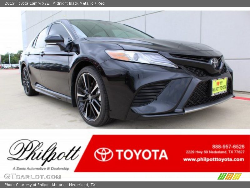Midnight Black Metallic / Red 2019 Toyota Camry XSE
