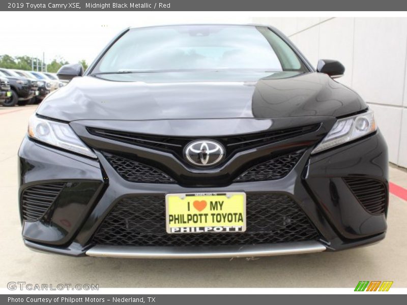 Midnight Black Metallic / Red 2019 Toyota Camry XSE