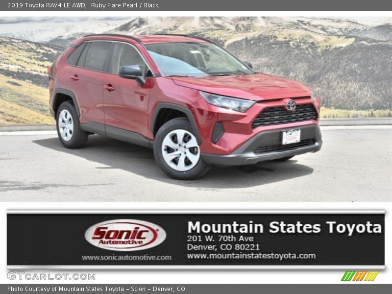 Ruby Flare Pearl / Black 2019 Toyota RAV4 LE AWD