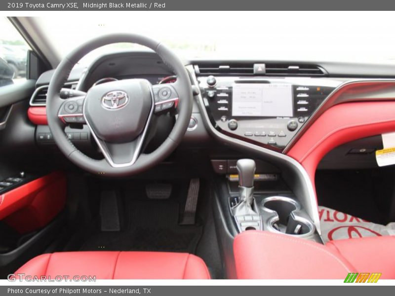 Midnight Black Metallic / Red 2019 Toyota Camry XSE