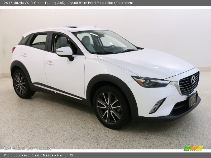 Crystal White Pearl Mica / Black/Parchment 2017 Mazda CX-3 Grand Touring AWD