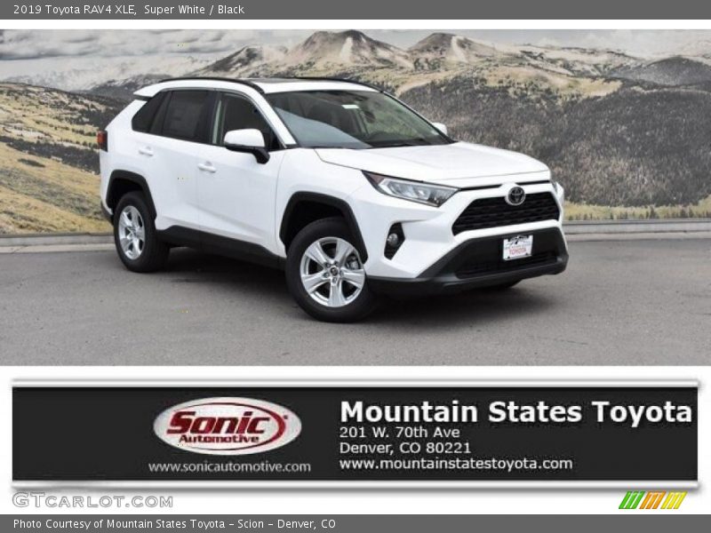 Super White / Black 2019 Toyota RAV4 XLE