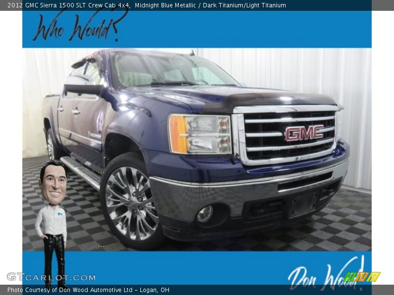Midnight Blue Metallic / Dark Titanium/Light Titanium 2012 GMC Sierra 1500 SLT Crew Cab 4x4