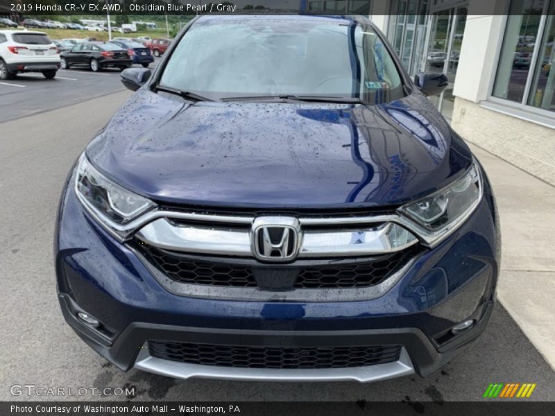 Obsidian Blue Pearl / Gray 2019 Honda CR-V EX AWD