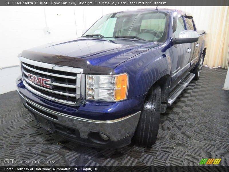Midnight Blue Metallic / Dark Titanium/Light Titanium 2012 GMC Sierra 1500 SLT Crew Cab 4x4