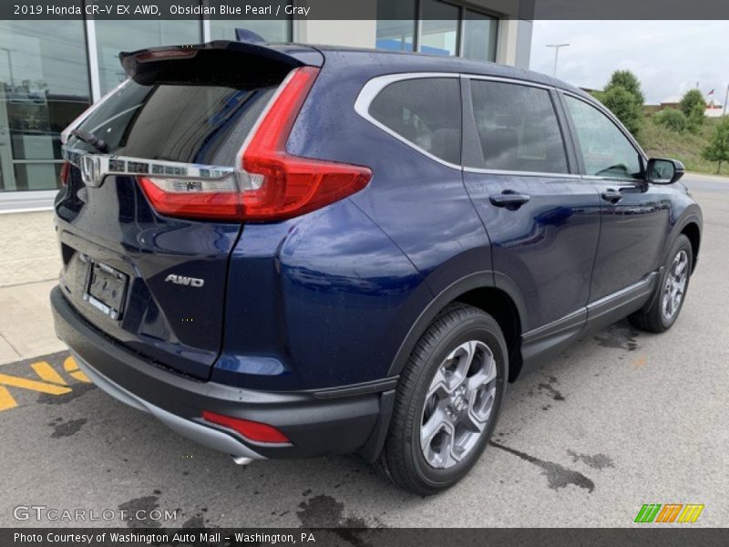 Obsidian Blue Pearl / Gray 2019 Honda CR-V EX AWD