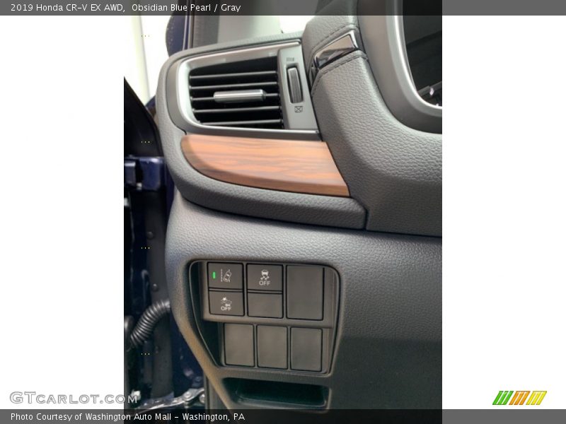 Obsidian Blue Pearl / Gray 2019 Honda CR-V EX AWD