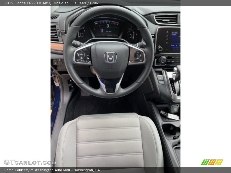 Obsidian Blue Pearl / Gray 2019 Honda CR-V EX AWD