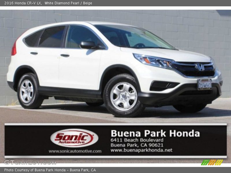 White Diamond Pearl / Beige 2016 Honda CR-V LX