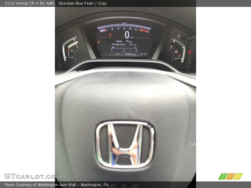 Obsidian Blue Pearl / Gray 2019 Honda CR-V EX AWD