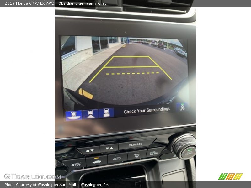 Obsidian Blue Pearl / Gray 2019 Honda CR-V EX AWD