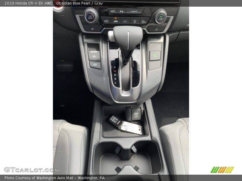 Obsidian Blue Pearl / Gray 2019 Honda CR-V EX AWD