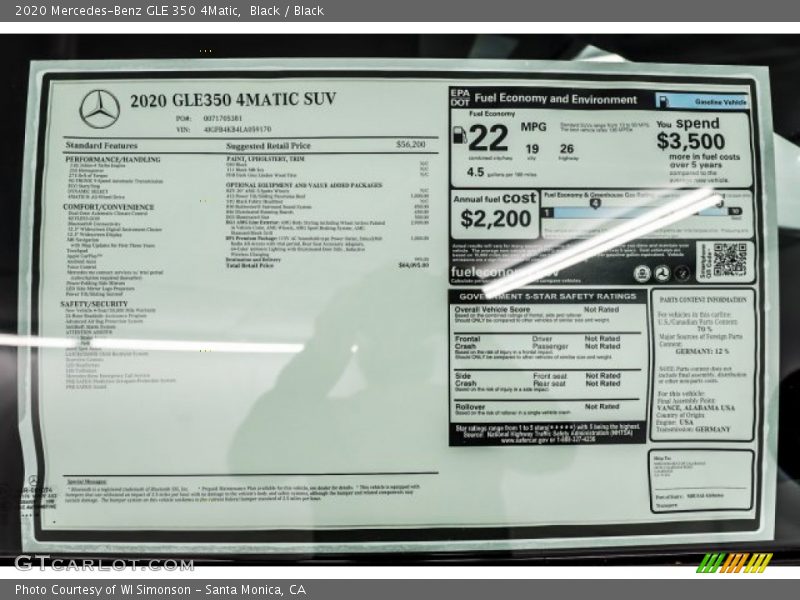 Black / Black 2020 Mercedes-Benz GLE 350 4Matic