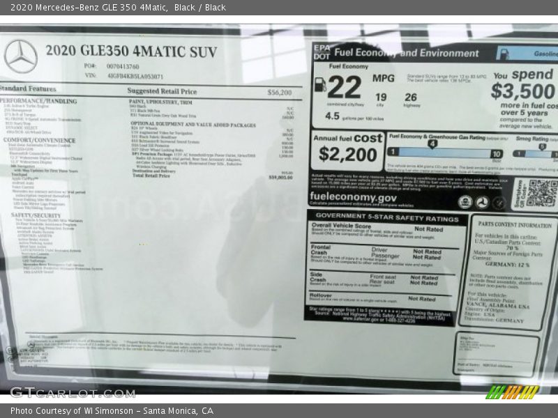 Black / Black 2020 Mercedes-Benz GLE 350 4Matic