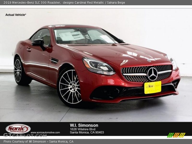 designo Cardinal Red Metallic / Sahara Beige 2019 Mercedes-Benz SLC 300 Roadster