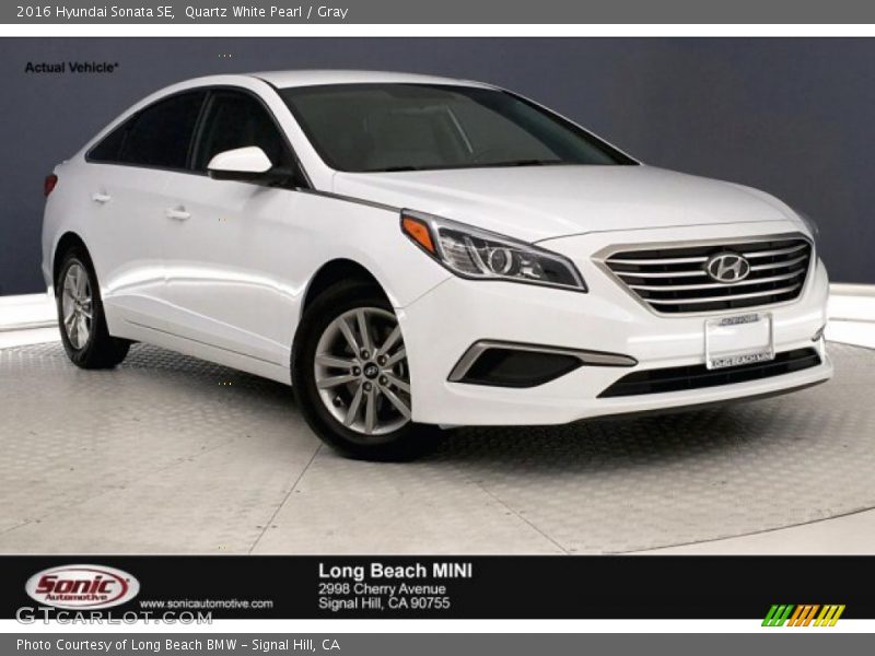 Quartz White Pearl / Gray 2016 Hyundai Sonata SE