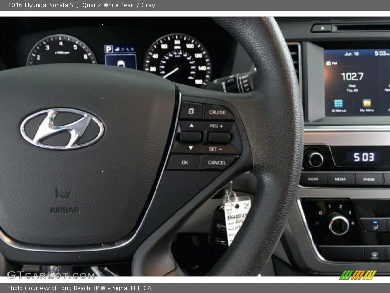 Quartz White Pearl / Gray 2016 Hyundai Sonata SE