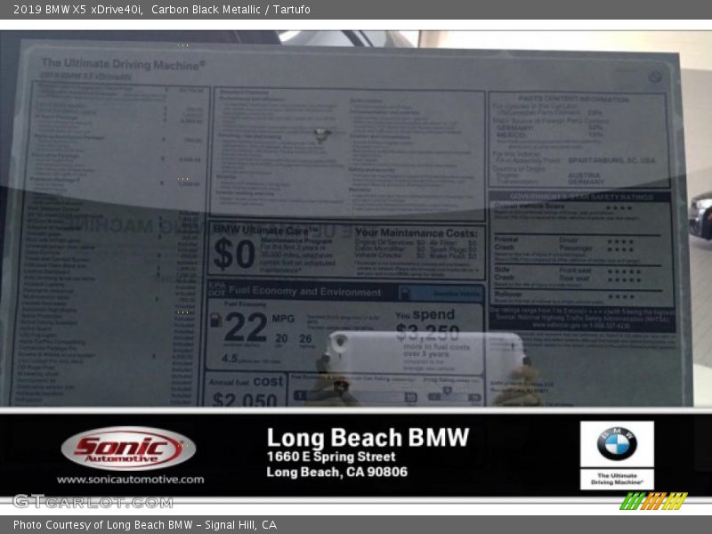 Carbon Black Metallic / Tartufo 2019 BMW X5 xDrive40i
