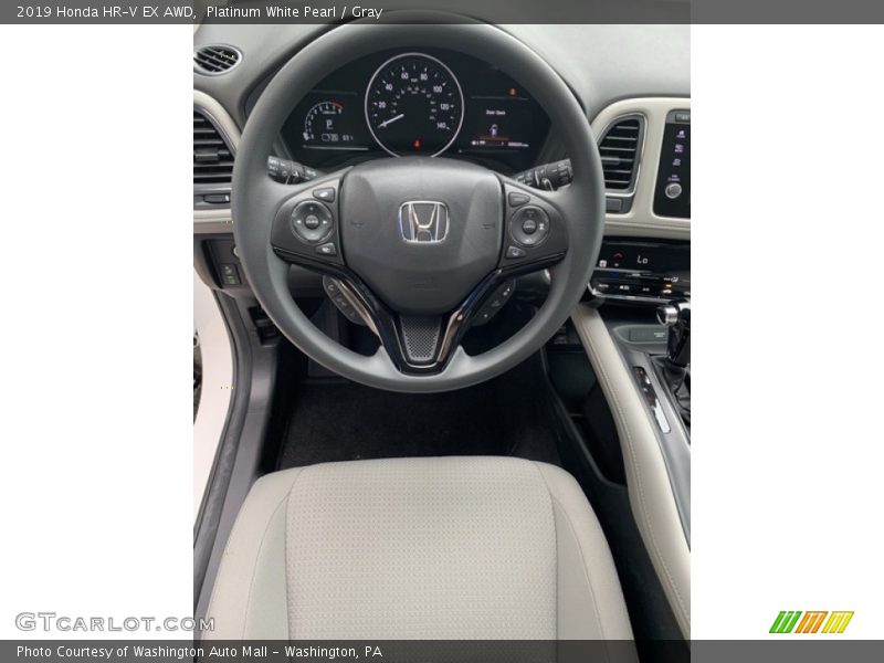 Platinum White Pearl / Gray 2019 Honda HR-V EX AWD