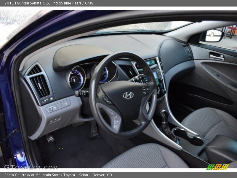 Indigo Blue Pearl / Gray 2011 Hyundai Sonata GLS
