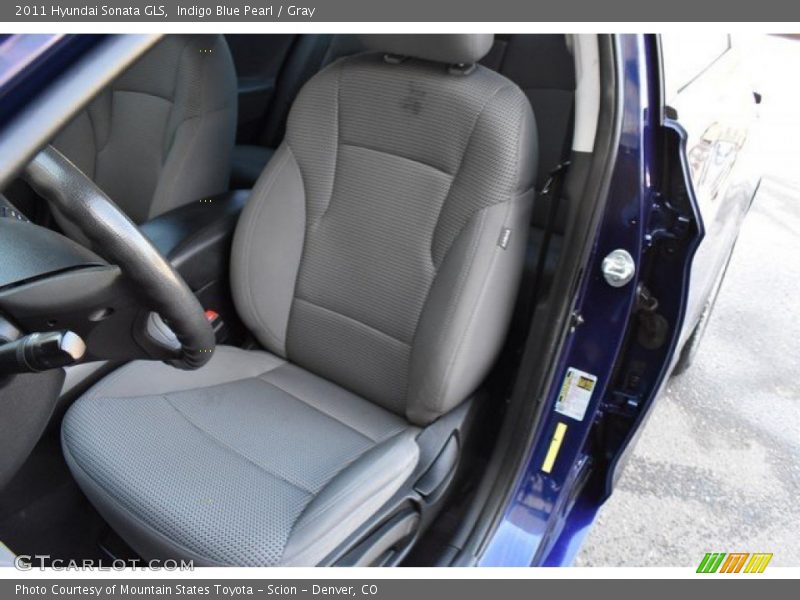 Indigo Blue Pearl / Gray 2011 Hyundai Sonata GLS