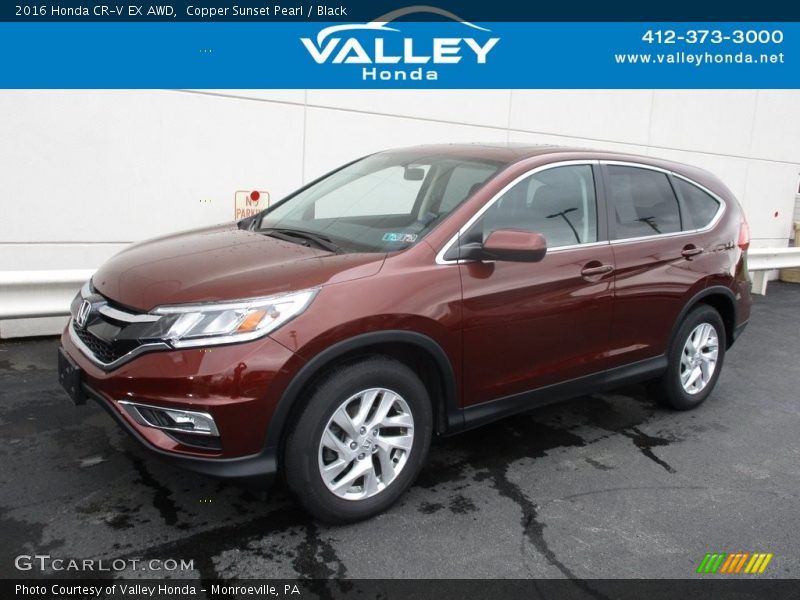 Copper Sunset Pearl / Black 2016 Honda CR-V EX AWD