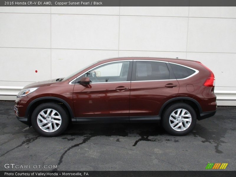 Copper Sunset Pearl / Black 2016 Honda CR-V EX AWD