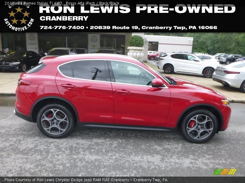 Rosso Alfa (Red) / Black/Black 2018 Alfa Romeo Stelvio Ti AWD