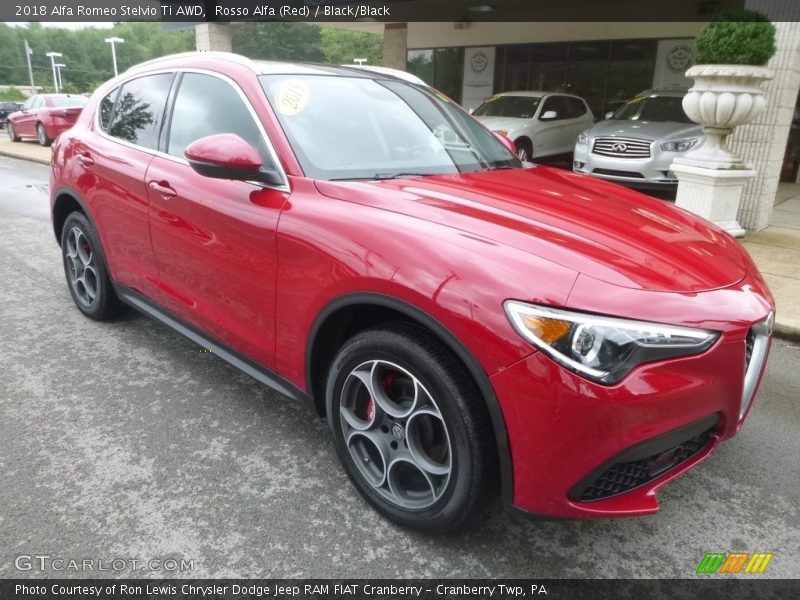 Rosso Alfa (Red) / Black/Black 2018 Alfa Romeo Stelvio Ti AWD