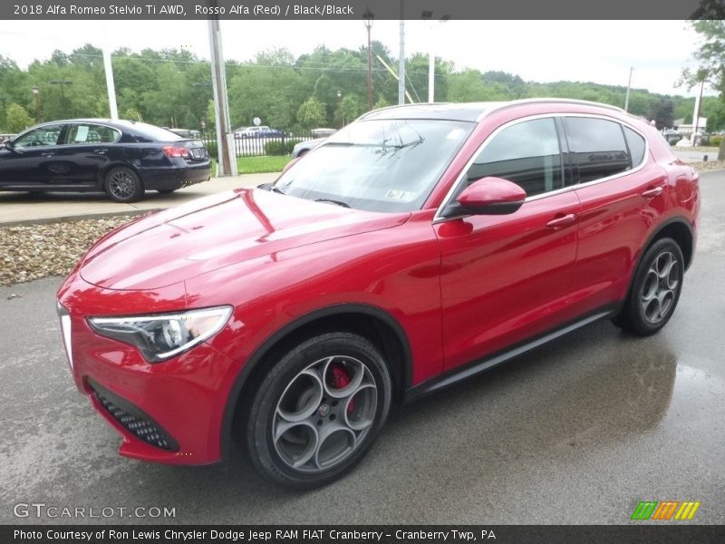 Rosso Alfa (Red) / Black/Black 2018 Alfa Romeo Stelvio Ti AWD