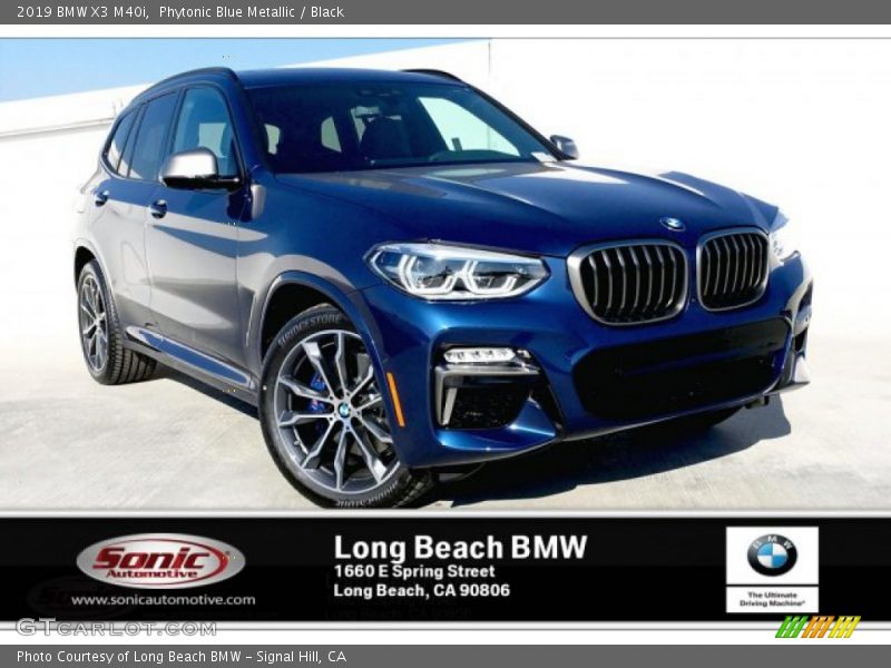Phytonic Blue Metallic / Black 2019 BMW X3 M40i
