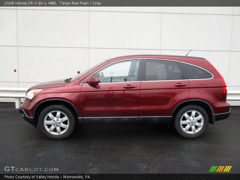 Tango Red Pearl / Gray 2008 Honda CR-V EX-L 4WD