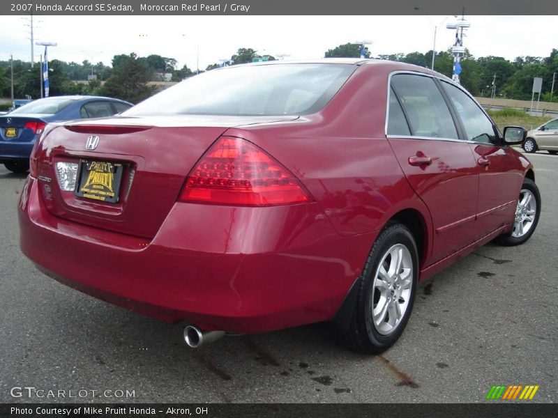 Moroccan Red Pearl / Gray 2007 Honda Accord SE Sedan
