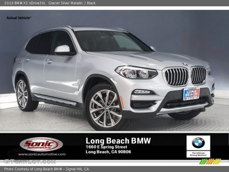 Glacier Silver Metallic / Black 2019 BMW X3 sDrive30i