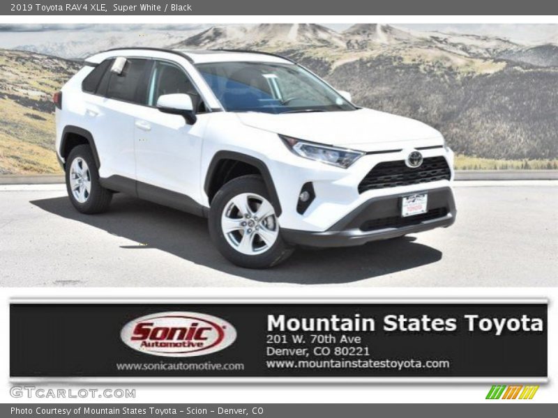 Super White / Black 2019 Toyota RAV4 XLE