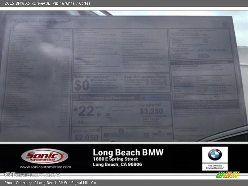 Alpine White / Coffee 2019 BMW X5 xDrive40i