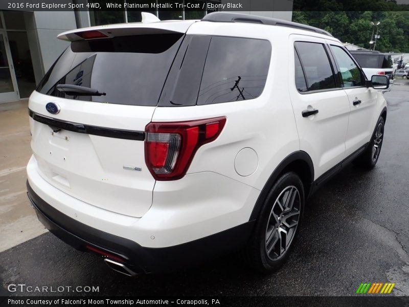 White Platinum Metallic Tri-Coat / Ebony Black 2016 Ford Explorer Sport 4WD