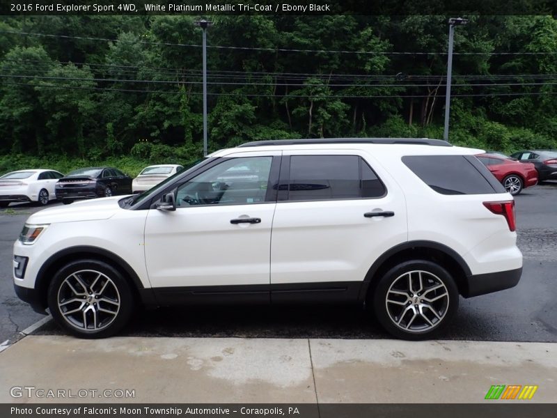 White Platinum Metallic Tri-Coat / Ebony Black 2016 Ford Explorer Sport 4WD