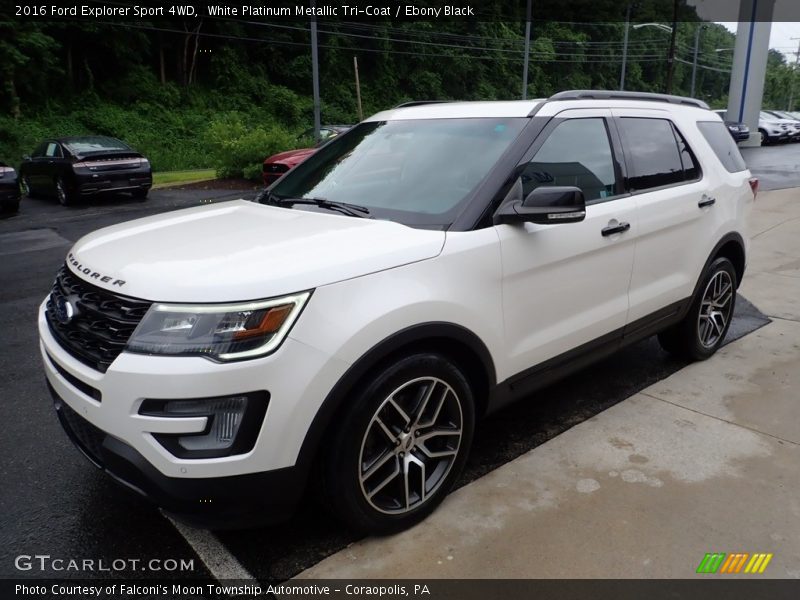 White Platinum Metallic Tri-Coat / Ebony Black 2016 Ford Explorer Sport 4WD