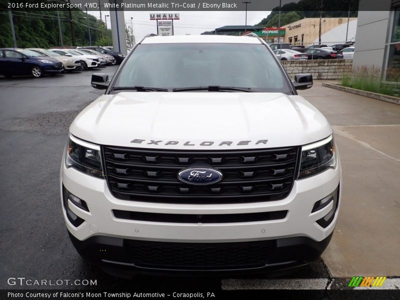 White Platinum Metallic Tri-Coat / Ebony Black 2016 Ford Explorer Sport 4WD